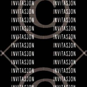 Papirdesign klistremerke Invitasjon 4, sort