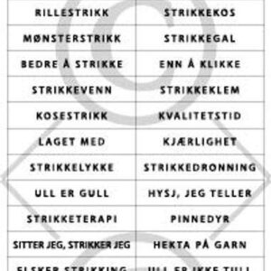 Papirdesign klistremerke Strikk