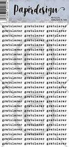 Papirdesign Klistremerker Gratulerer 9, hvit